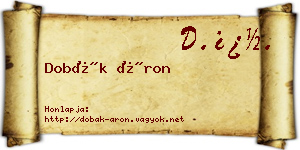 Dobák Áron névjegykártya